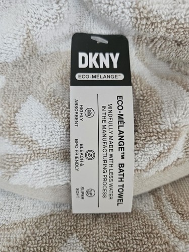 New DKNY Home Beige White Cotton Soft 4 PC SET Bath Hand Towel OEKO TEX - Picture 5 of 7