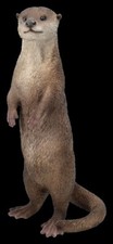Gartenfigur Otter - Stehender Fischotter - HotAnt - Teichdeko Tierfigur -  33 cm