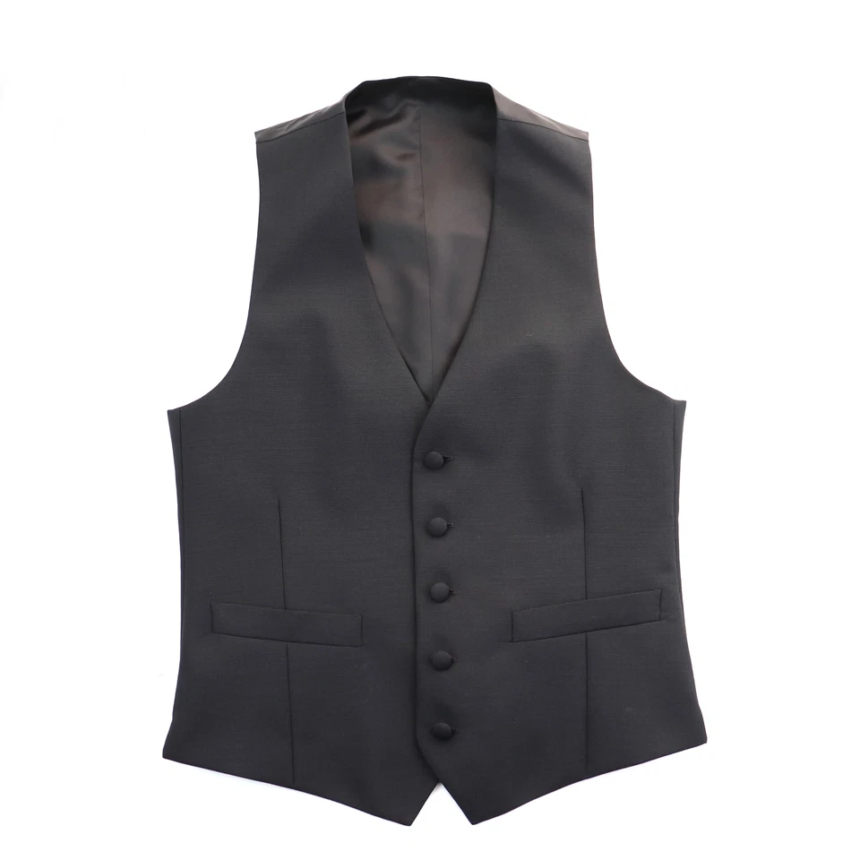 NUEVO CON ETIQUETAS LARDINI Gris Carbón Tejido Tic 100% Lana Pico Solapa 3 Traje 42 32 R Foto 3 de 4