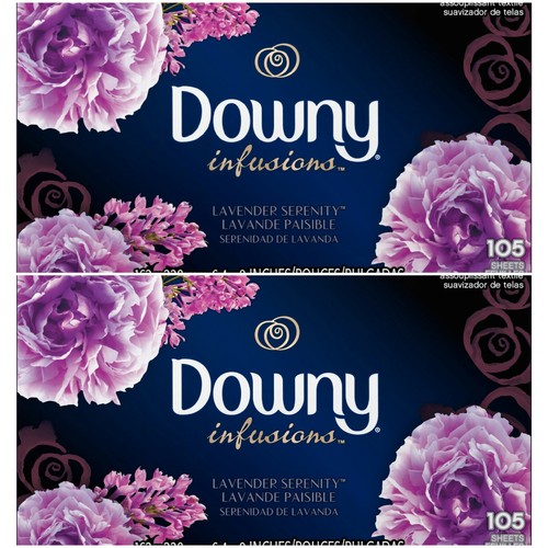 Downy Infusions Dryer Sheets 105ct 2 Pks Lot Lavender Serenity