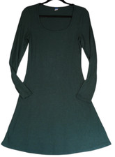Old Navy Ribbed Sweater Dress Womens S Green Stretchy Lightweight Minimalist