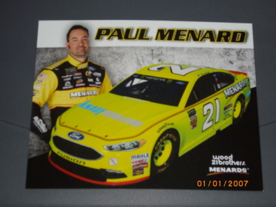 2018 PAUL MENARD #21 KNAUF INSULATION NASCAR POSTCARD 