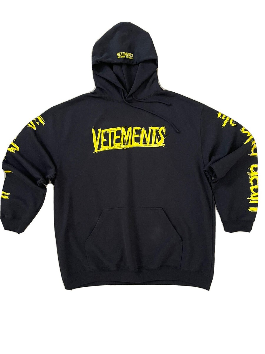 vetements World Tour Black And Yellow Oversized Hoodie Size vetements World Tour Black And Yellow Oversized Hoodie Size