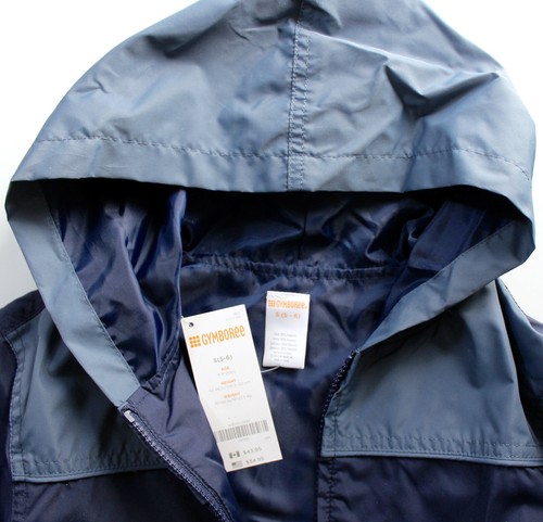 Gymboree Boys Blue & Gray Full Zip Hooded Windbreaker Size S (5-6) - Picture 6 of 6