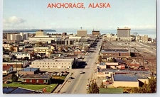 Postcard Alaska Anchorage Downtown View Union Oil 76 GE Standard Oil A495