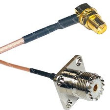 RG316 RP-SMA FEMALE ANGLE to UHF Female Flange RF Cable Rapid-SHIP LOT