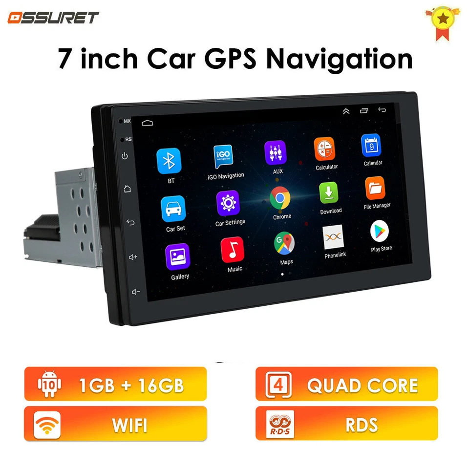 7inch Single 1Din Android 10 Car Stereo Radio GPS Navigation Wifi USB Head Unit - Image 4 of 4