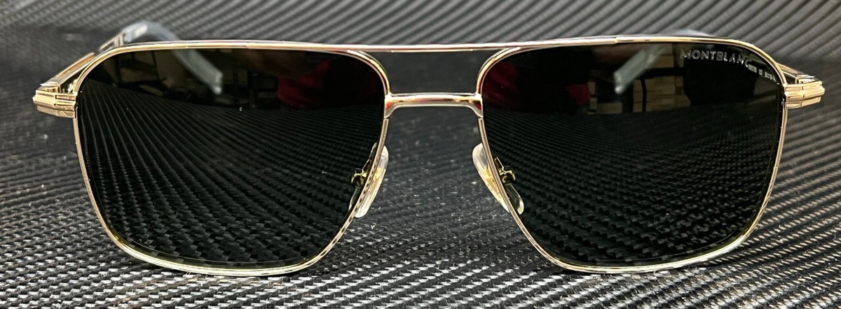 MONT BLANC MB0278S 002 Gold Green Men's 56 mm Extra Large