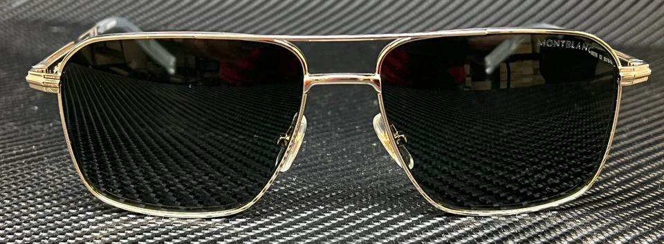 MONT BLANC MB0278S 002 Gold Green Men's 56 mm Extra Large Sunglasses - Image 2 of 4