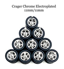 5x Chrome Cragar 1111mm Real Rider Wheels W Rubber Tires For 164 H0t Wheelz 5x Chrome Cragar 1111mm Real Rider Wheels W Rubber Tires For 164 H0t Wheelz