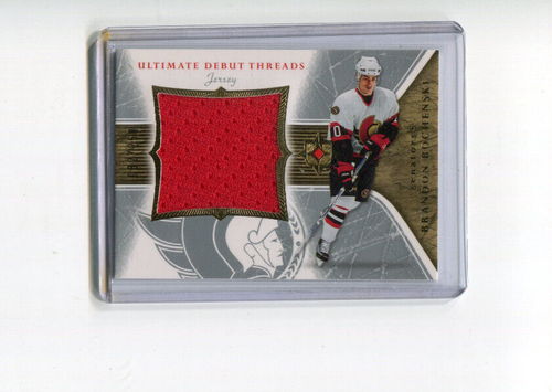 2005-06 Upper Deck Ultimate Debut Threads Brandon Bochenski Rookie Jersey 82/250