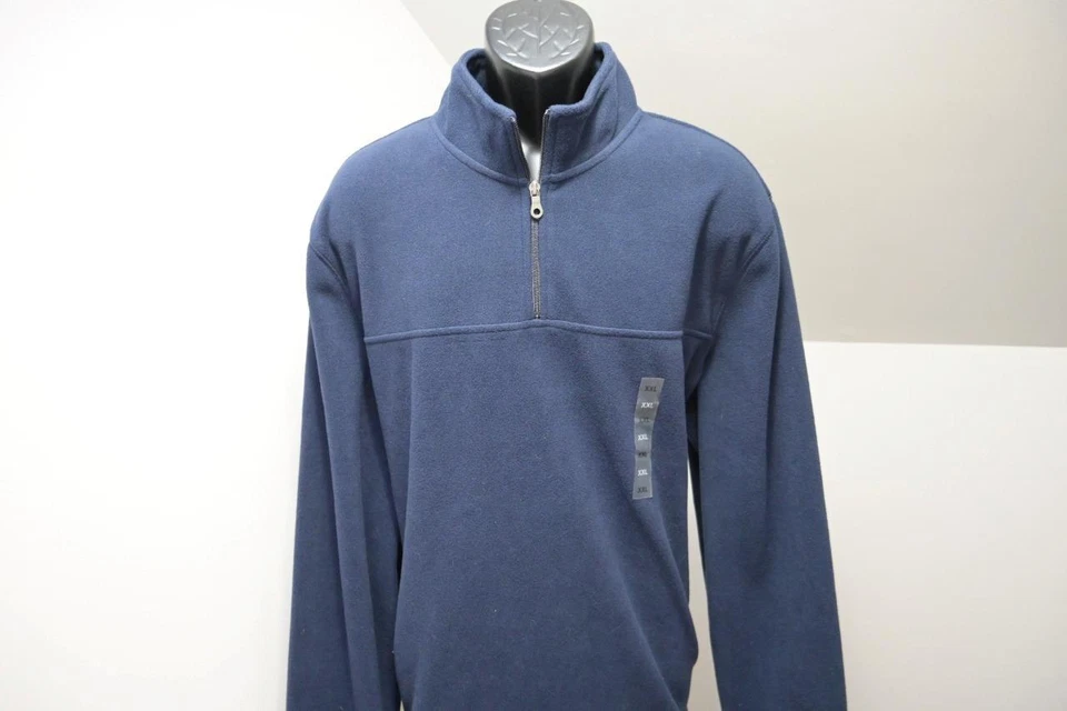 Croft & Barrow Full Zip Fleece Jacket Hiking Camp Sweater Dark Blue Mens Sz 2XL - Image 3 of 4