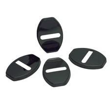 4pcs Polished Black Stainless Door Latch Striker Cover Fits 09-24 Q5 SQ5