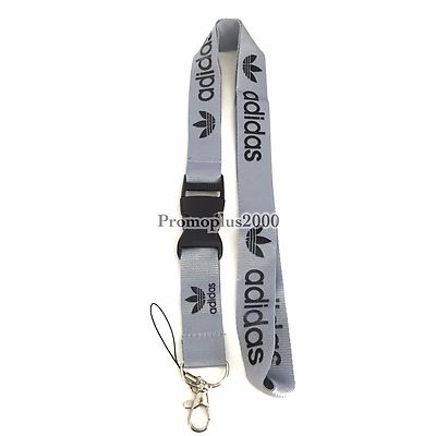 Adidas Lanyard N-GREY Badge ID Running Cell Holder Detachable Keychain |  eBay