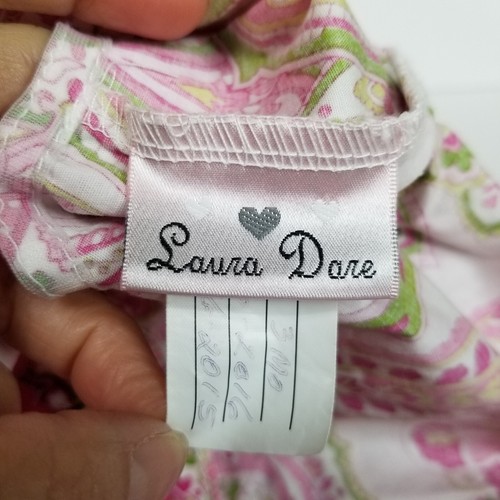 Laura Dare Romper Size 3 Months Pink Paisley Print Sleeveless Straps - Picture 2 of 7