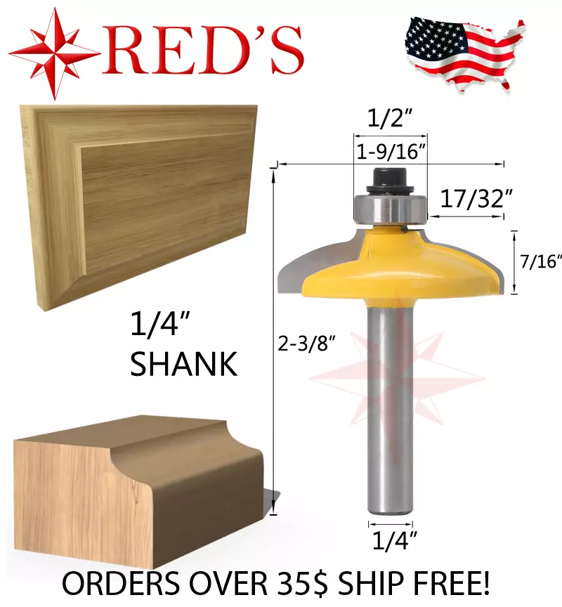 REDS Y61012 4 Wavy Cabinet Door Front Edging Router Bit 1 4