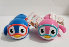 Munchkin Wind Up Swimming Penguin Baby  Toddler Bath Toy Set of 2 - Pink  Blue