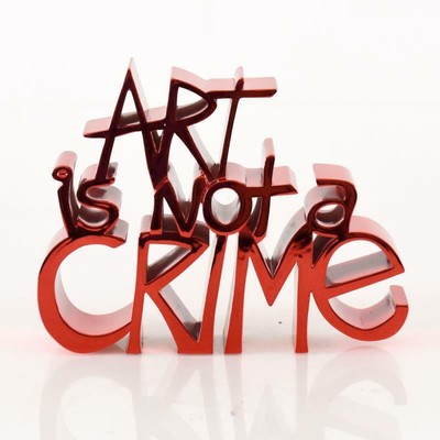 Mr. Brainwash Art is Not a Crime Hard Candy Red 2021 Sculpture HAND SIGNED COA