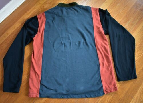 The Territory Ahead Mens 1/4 Zip Sweatshirt XL 100% Cotton Green Orange Blue - Picture 3 of 8