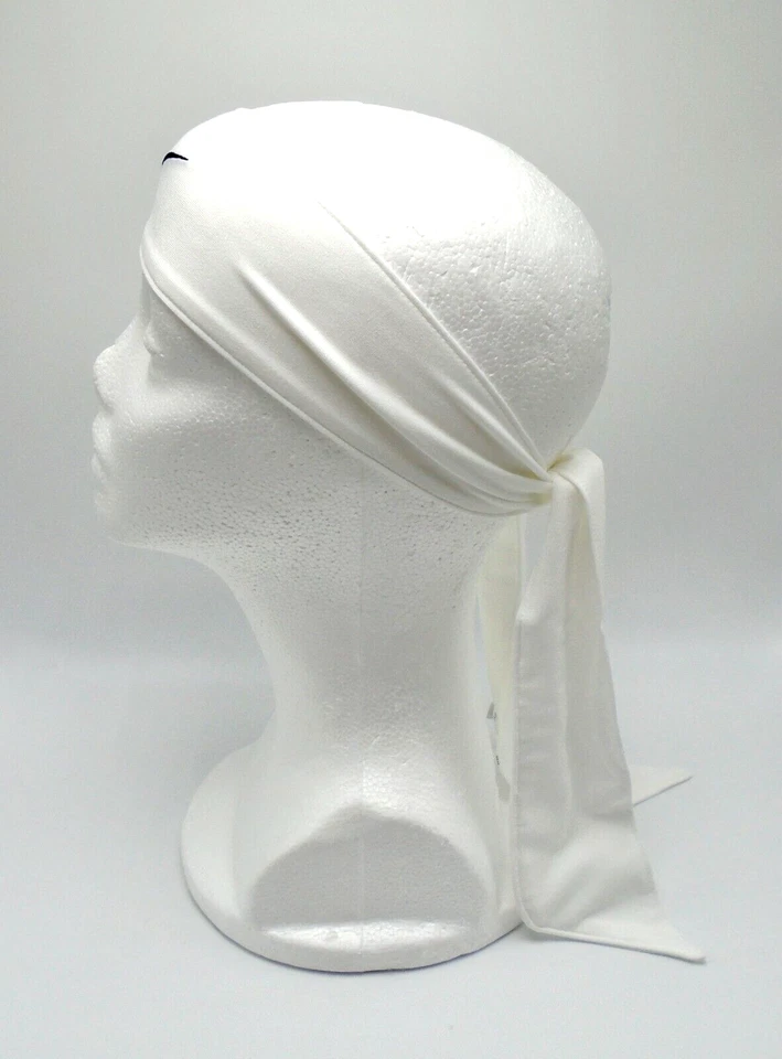 Corbata para la cabeza Nike DRI-FIT 2.0 blanca/negra adulto bordado logotipo Swoosh Foto 4 de 4