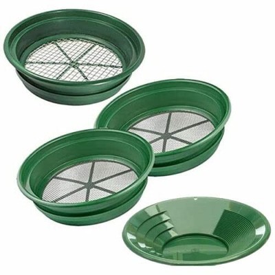 Sluice Monkey 3pc Classifier SIFTING Set for Gold PANNING 1/4 1/8 1/12 mesh & 14