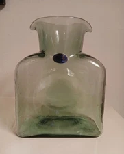 Blenko Water Bottle Double Spout Pitcher 384 Charcoal Limited Edition 