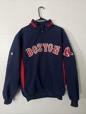Chaqueta Majestic Boston Red Sox MLB Therma Base Cremallera Completa Azul Marino Para Hombres Talla Grande