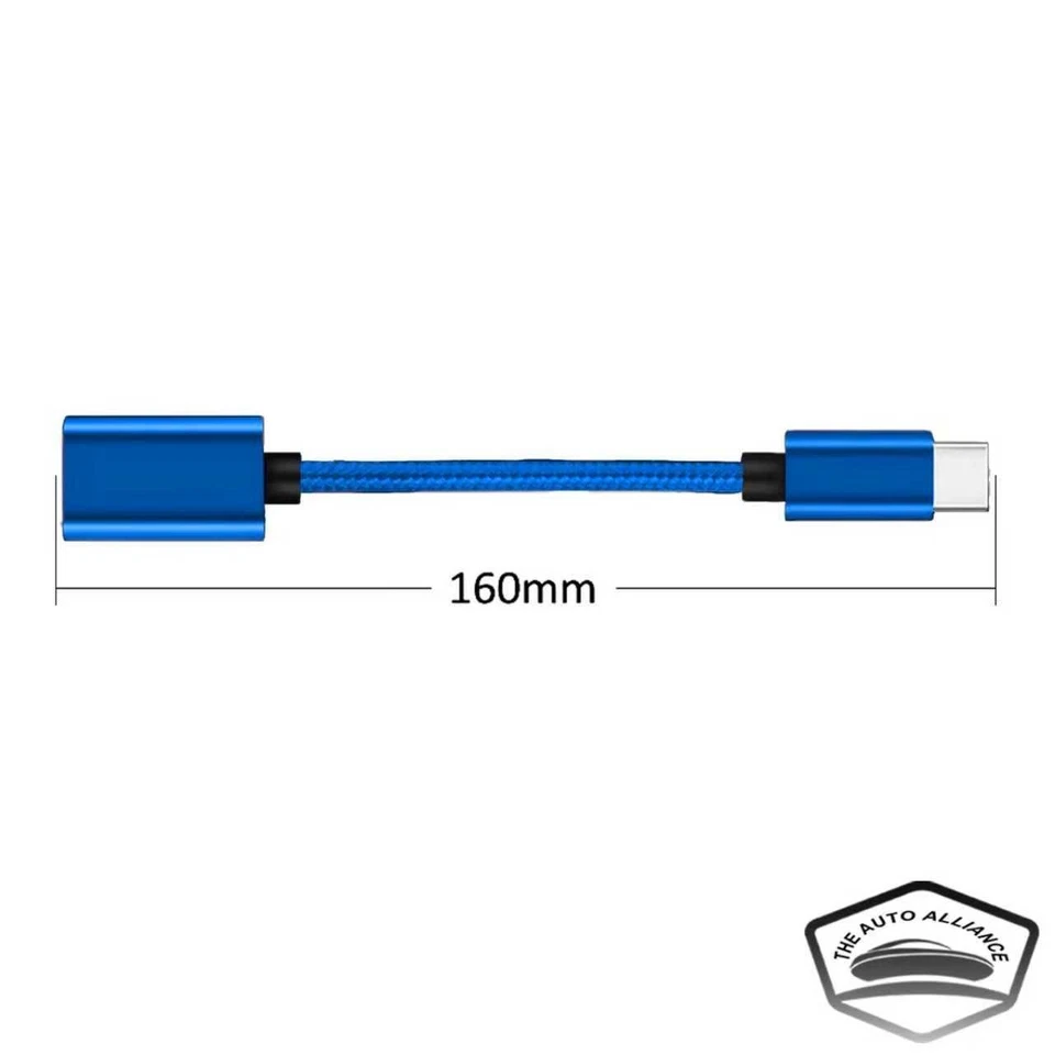 2X Cable Convertidor Adaptador OTG Tipo C Macho a USB Tipo A Hembra Azul Foto 2 de 2