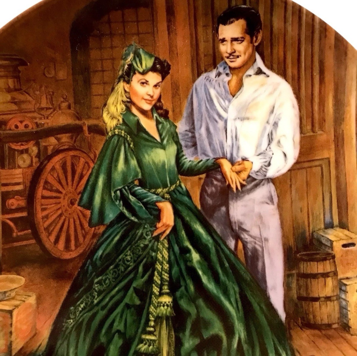 scarlett's green dress plate Gone With The Wind 