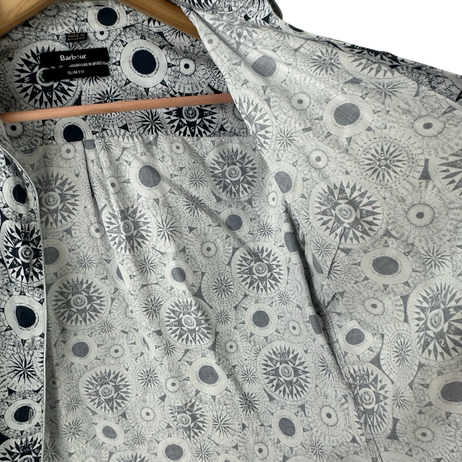 Barbour Slim For Compass Pattern Button Down Shir… - image 8