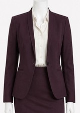 ANN TAYLOR Women s Long Sleeve Career Blazer Jacket Maroon 12P Petite Lined