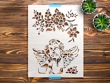 Little Angel Stencil StencilAir Reusable Plastic Wall Art Craft Supplies