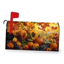 Fall Autumn Pumpkin Mailbox Cover Magnetic 25.5x21inch Fall Pumpkins Maple Leaf