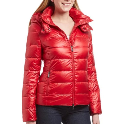 Happy Goat Lucky Red Maxine 100% Down Puffer Coat Jacket with Hood Size L
