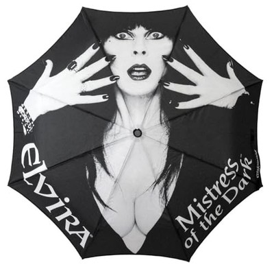 kreepsville 666 Elvira Mistress of the Dark Classic Logo Skull Handle Umbrella