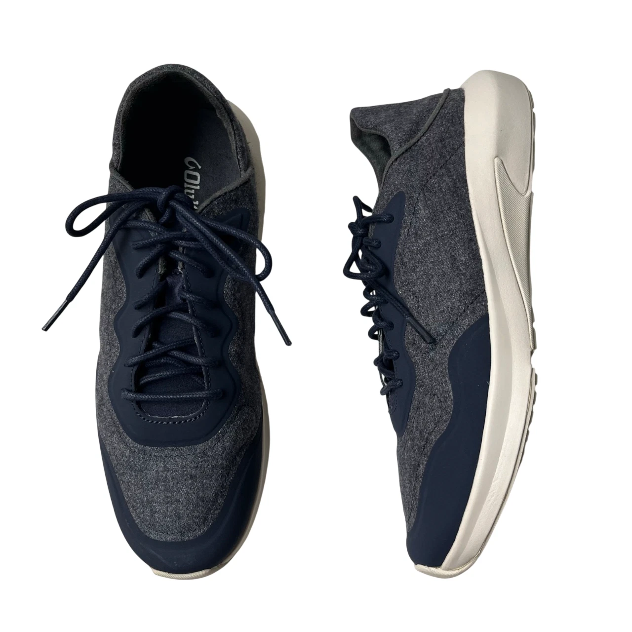 OluKai Koheo Hulu Wool Sneakers Trench Blue Lace-Up Drop Heel Water Resistant