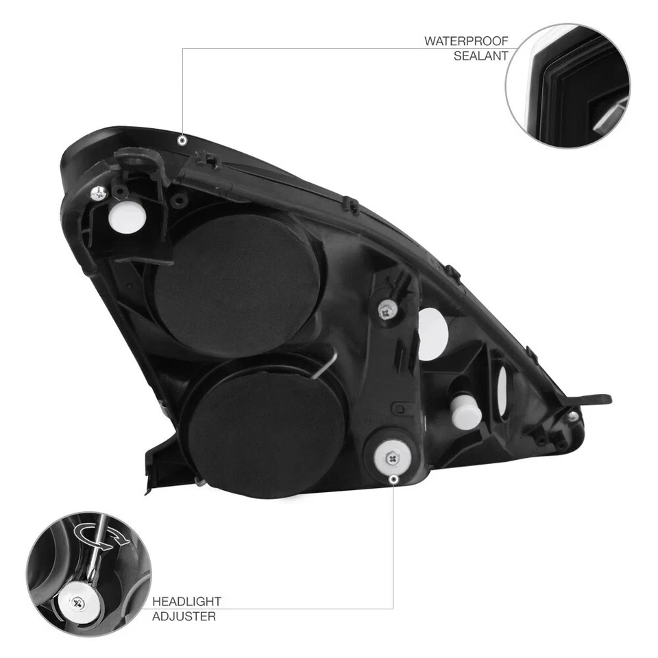 For 00-05 Toyota Celica GT GTS JDM Crystal Black Front Headlights Lamps Assembly - Image 4 of 4