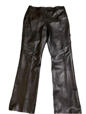 Vtg 80s Margaret Godfrey Black Genuine Soft Lambskin Leather Pants Womens Sz 10