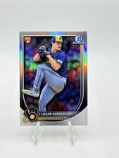2025 Bowman Chrome Logan Henderson Rookie Red RC Badge #92 Milwaukee Brewers SP