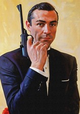 Sean Connery Unique Oils Illustration #03 (A4 - 210 x 297mm - 8.5" x 11.75")