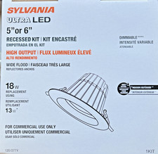 SYLVANIA 75138, 13w 6 Inch LED Can Downlight Fixture, 3000k, 120-277v, Dimmable