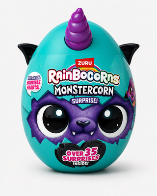 Rainbocorns Monstercorn Surprise ZURU Egg Toy w/ Bat Wings Over 35 Surprises