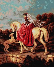 Orchidea Needlepoint canvas for halfstitch without yarn after Alfred de Dreux...