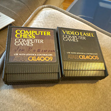 Atari Lot of 2 Game Cartridges: Computer Chess & Video Easel (Atari 400/800) image