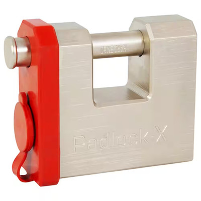 FALCON X, Max Duty Brass Block Padlock (3.8 In. W) with 1/2 In. Dowel Pin, Weath