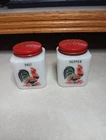Vintage Milk Glass Tipp City Rooster Salt/pepper set. 1930’s