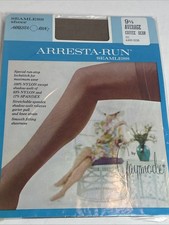 Vintage Gaymode Arresta-Run Seamless Sheer Nylon Garter Stockings Average Coffee
