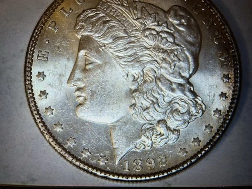 1892-O MORGAN  VAM-5(7) TOP-100 RARE DOUBLE EAR*BU/CHBU RARE FULL STRIKE