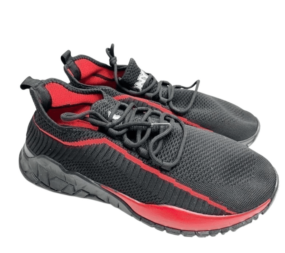 Pony Sneakers Uomo Taglia 11 5 Nero Rosso PP1 Rocky Scarpe da Ginnastica con Lacci