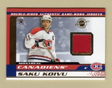 2001-02 Pacific Vanguard Double Sided Saku Koivu & Teemu Selanne Jersey